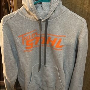 Stihl Gray Hoodie with Orange Logo